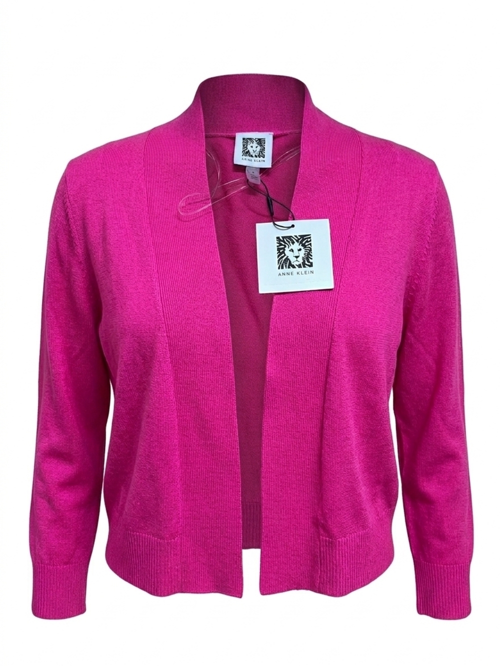 Anne Klein Fuchsia Open-Front Cardigan Pink Small